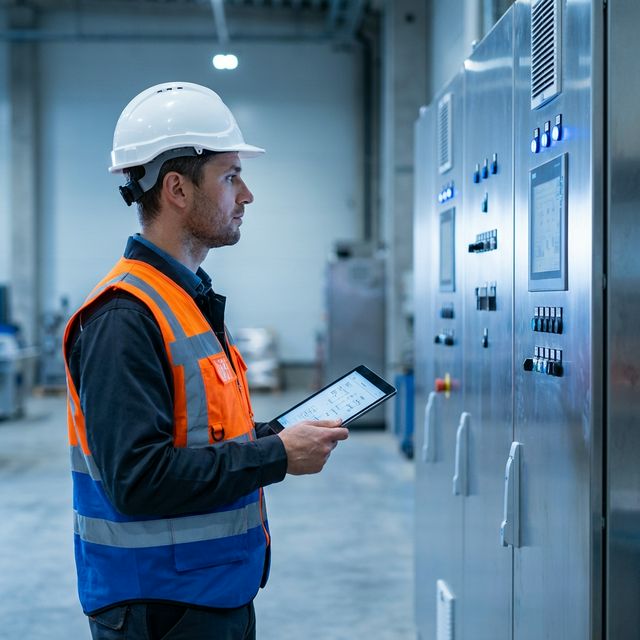 Ingegnere industriale al lavoro